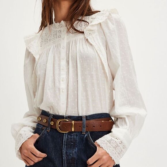 Free People Wrapped in a Dream Top in Bright White NWOT - Picture 1 of 8